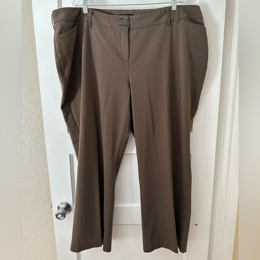 Lane Bryant Dress Pants Trousers - dark taupe, size 24 petite